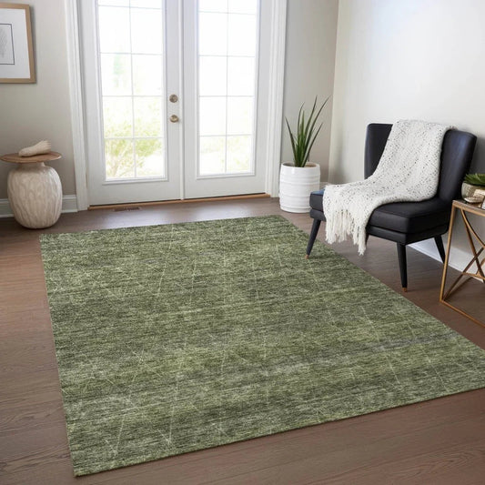 Elaria Green Washable Indoor - Outdoor Rug - LOOMLAN - LOOMLAN Rugs - Outdoor Rugs