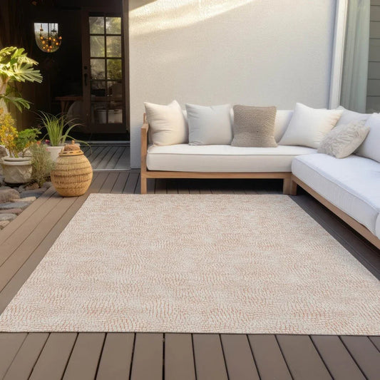 Eleya Orange Washable Indoor-Outdoor Rug-Outdoor Rugs-LOOMLAN Rugs-LOOMLAN