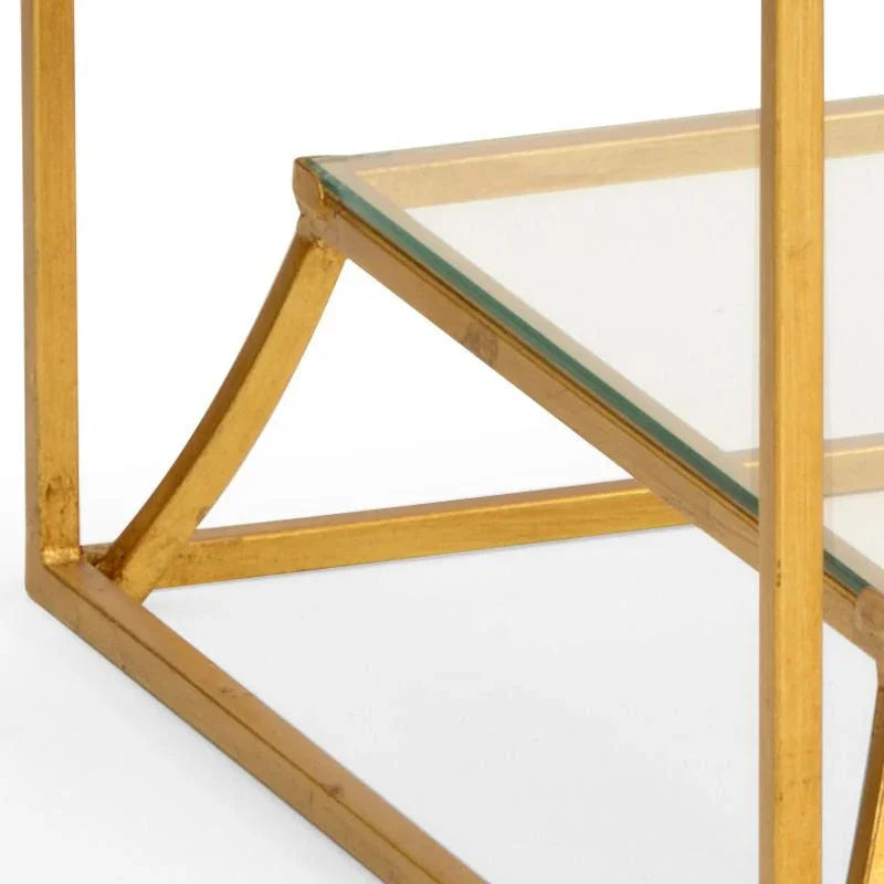 Elgin Clear Glass Top Square Side Table - LOOMLAN - Chelsea House - Side Tables