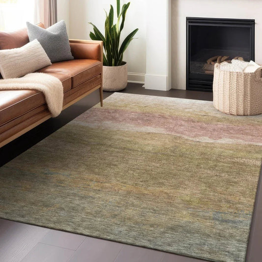 Elien Brown Washable Indoor - Outdoor Rug - LOOMLAN - LOOMLAN Rugs - Outdoor Rugs