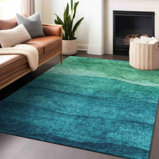 Elien Teal Washable Indoor - Outdoor Rug - LOOMLAN - LOOMLAN Rugs - Outdoor Rugs