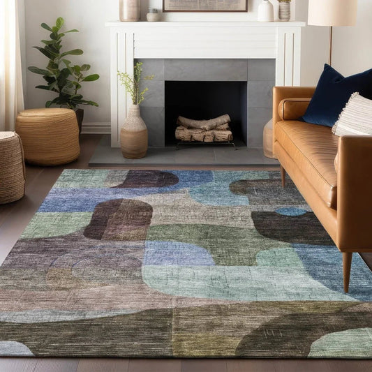 Elina Brown Washable Indoor-Outdoor Rug-Outdoor Rugs-LOOMLAN Rugs-LOOMLAN