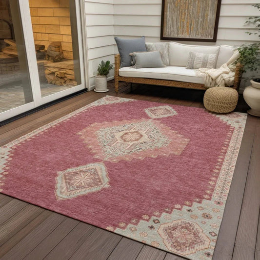 Elira Blush Washable Indoor-Outdoor Rug-Outdoor Rugs-LOOMLAN Rugs-LOOMLAN