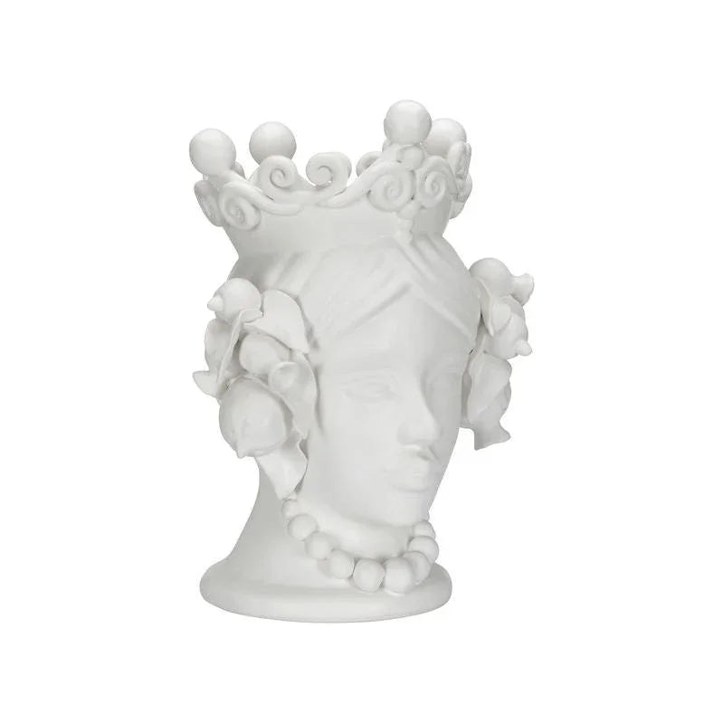 Elisabetta Female Head Design Ceramic Vase - LOOMLAN - Chelsea House - Vases & Jars