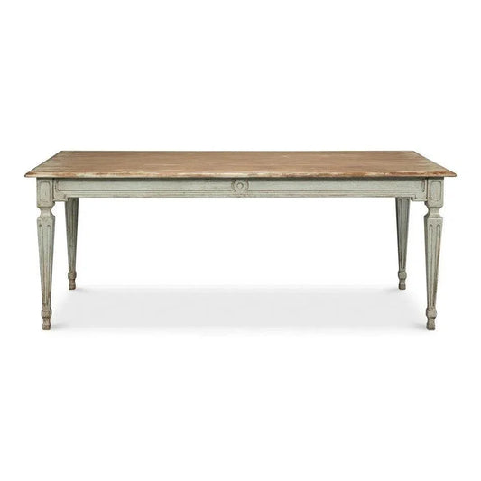 Elise Rectangle Dining Table Seats 6 Sage Natural-Dining Tables-Sarreid-LOOMLAN