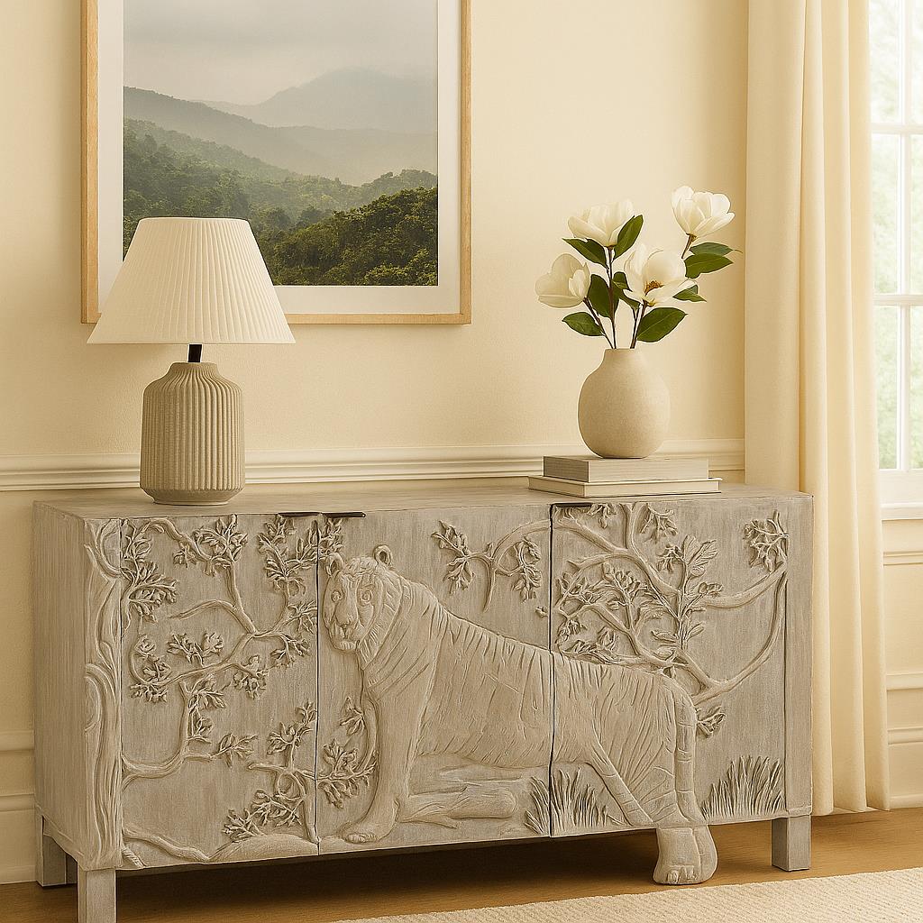 Elthira Tiger Front Doors White Sideboard