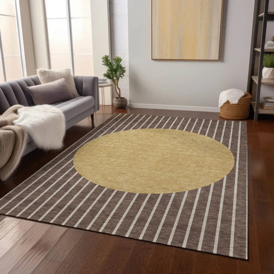 Ember Brown Washable Indoor-Outdoor Rug-Outdoor Rugs-LOOMLAN Rugs-LOOMLAN