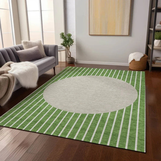 Ember Green Washable Indoor-Outdoor Rug-Outdoor Rugs-LOOMLAN Rugs-LOOMLAN