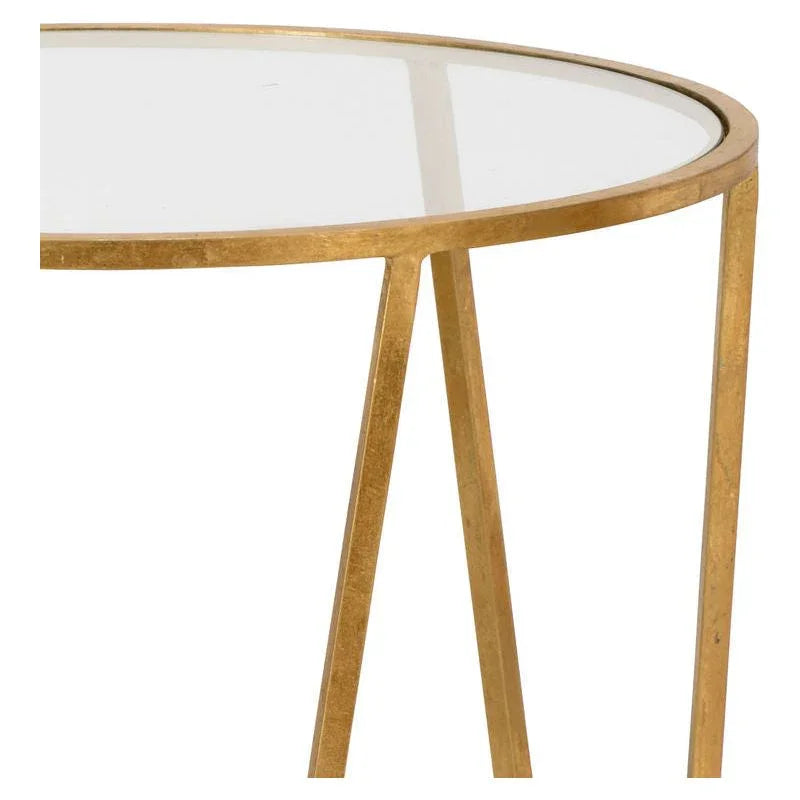 Emery Clear Glass Top Round Side Table - LOOMLAN - Wildwood - Side Tables