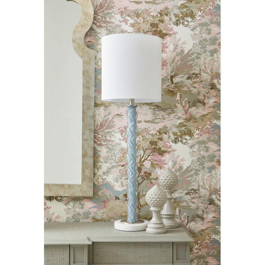 Emily Grey Marble Three - Dimensional Pattern Table Lamp - LOOMLAN - Chelsea House - Table Lamps