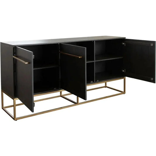 Encore Solid Wood 3 - Door Sideboard in Grey - LOOMLAN - Diamond Sofa - Sideboards