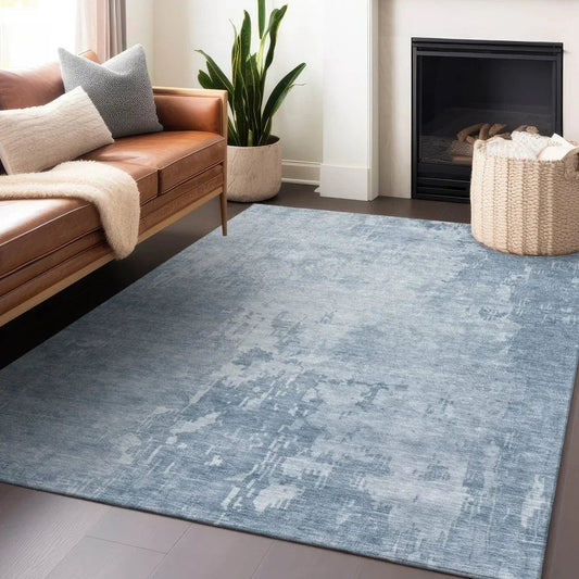Enoa Blue Washable Indoor - Outdoor Rug - LOOMLAN - LOOMLAN Rugs - Outdoor Rugs