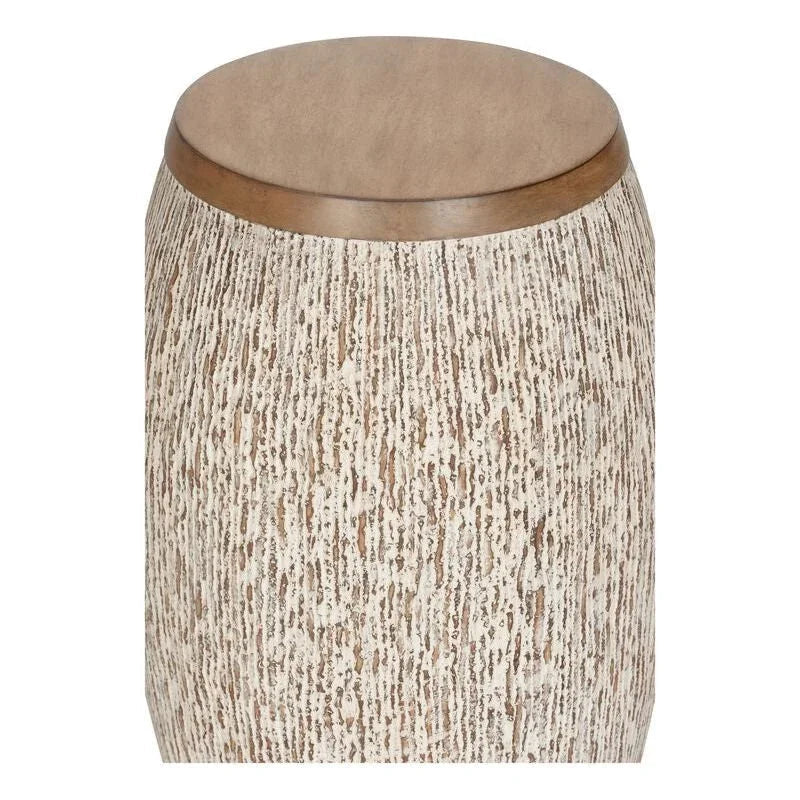 Enya Durable Wood Made Drum Table - LOOMLAN - Wildwood - Side Tables