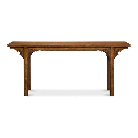 Equestrian Console Table Reclaimed Wood - LOOMLAN - Sarreid - Console Tables