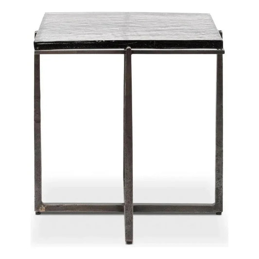 Erik Forged Iron Grey Square Side Table - LOOMLAN - Side Tables