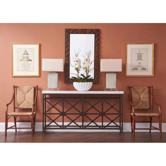 Eton Manor White Marble Top Sofa Table - LOOMLAN - Chelsea House - Console Tables