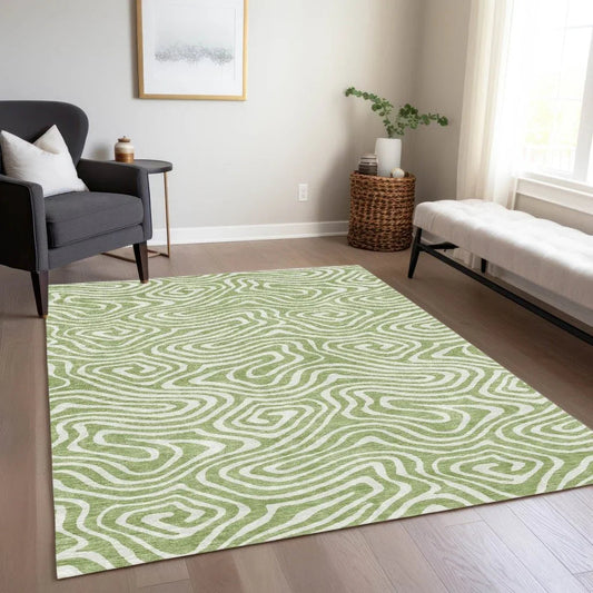 Evalora Aloe Washable Indoor-Outdoor Rug-Outdoor Rugs-LOOMLAN Rugs-LOOMLAN