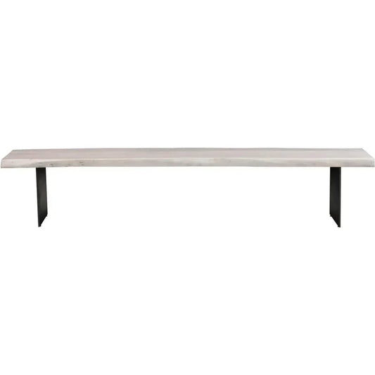 Evans SolidWood & Iron Off - White Dining Bench - LOOMLAN - Moe's Home - Dining Benches