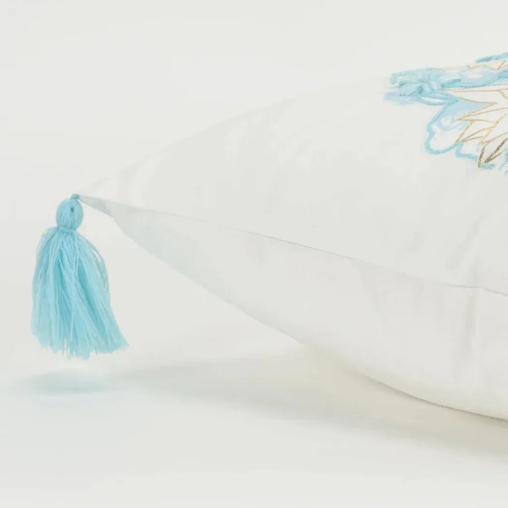Evie White Aqua Throw Pillow Down Insert - LOOMLAN - LOOMLAN - Throw Pillows
