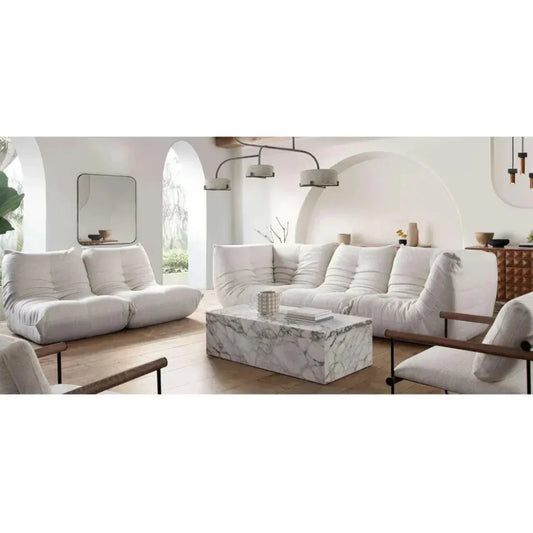 Ezra 3PC Modular Sofa in Cream Fabric-Modular Sofas-Diamond Sofa-LOOMLAN