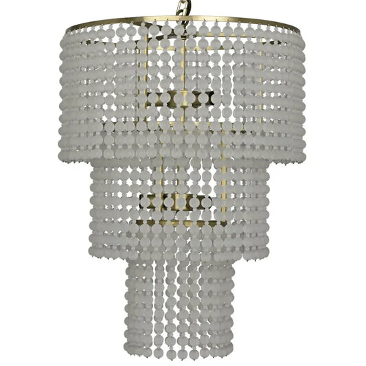 Fatima Metal & Glass Chandelier Antique Brass - LOOMLAN - Noir - Chandeliers