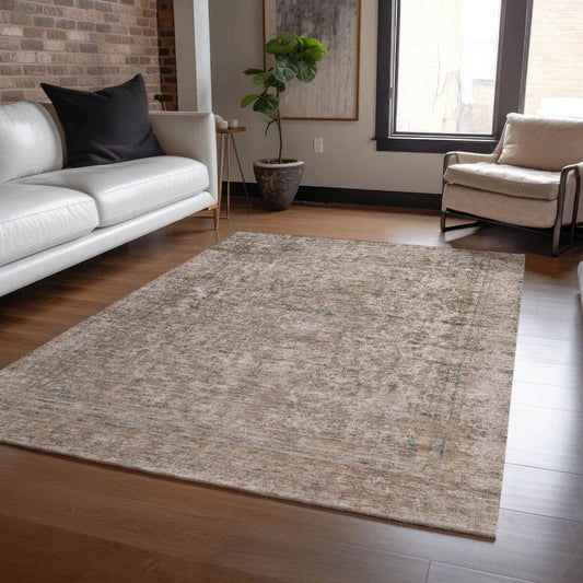 Felissae Brown Washable Indoor - Outdoor Rug - LOOMLAN - LOOMLAN Rugs - Outdoor Rugs