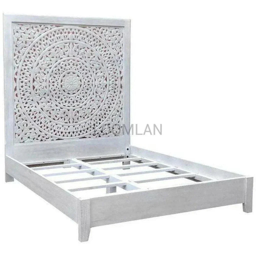 MandalaBed Frame with Tall Headboard - LOOMLAN - LOOMLAN - Beds