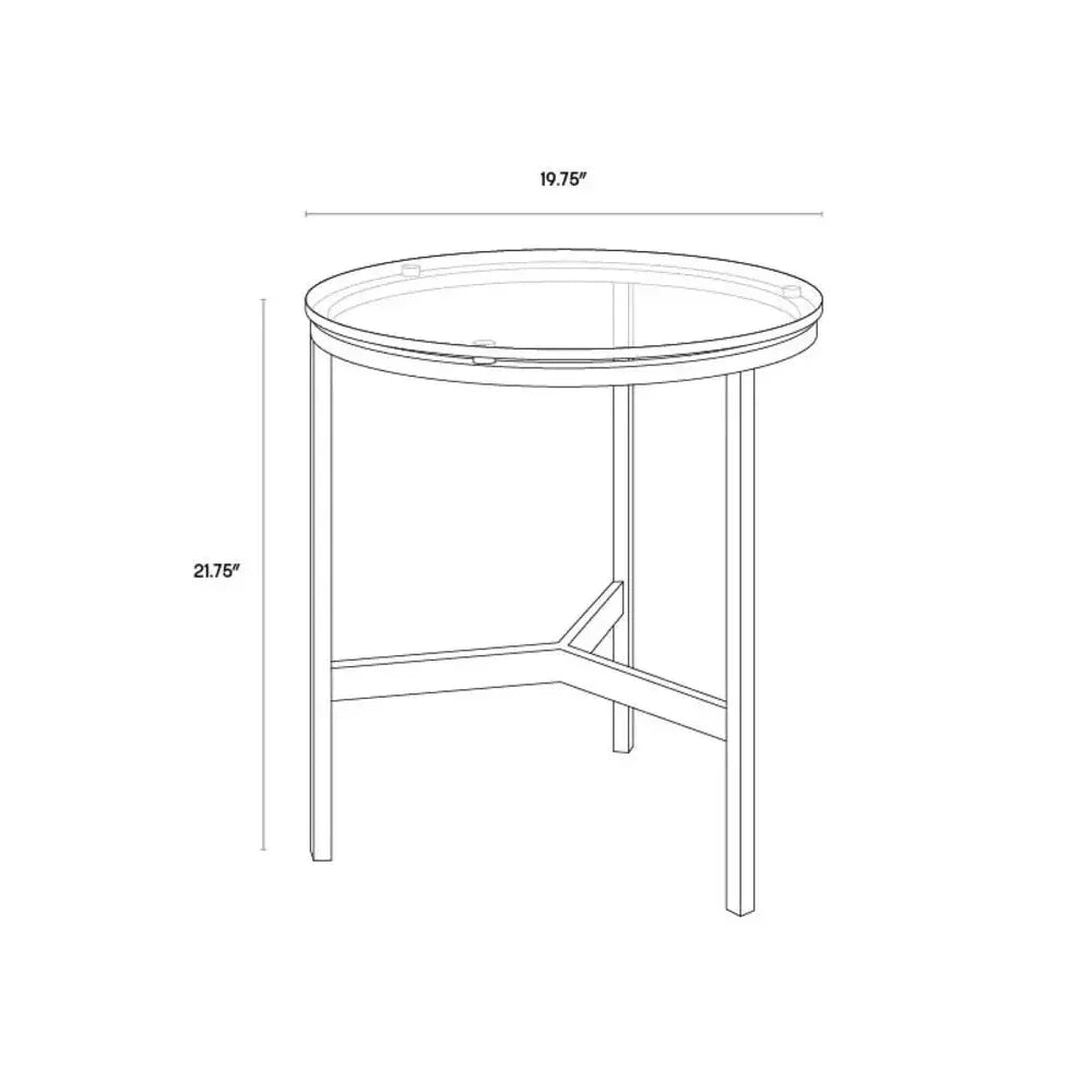 Flato Iron Framed Round End Table - LOOMLAN - SUNPAN - Side Tables