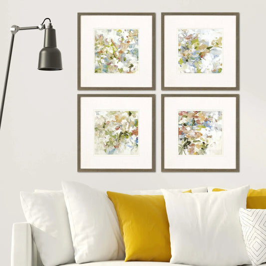 Floral Blush Wood Framed Wall Art 4PC