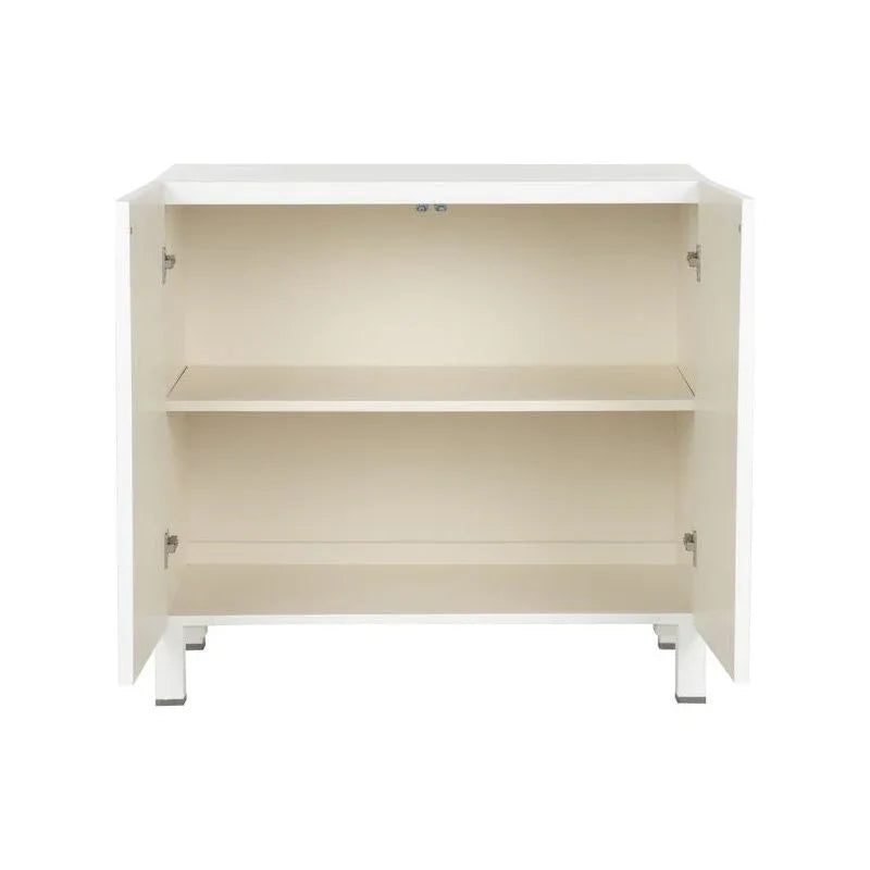 Flower of Life Wood Made White Cabinet - LOOMLAN - Chelsea House - Accent Cabinets