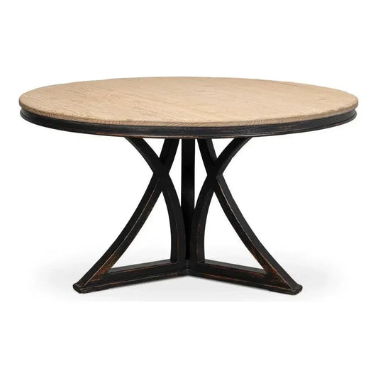 Flying Buttress Dining Table Antique Black-Dining Tables-Sarreid-LOOMLAN