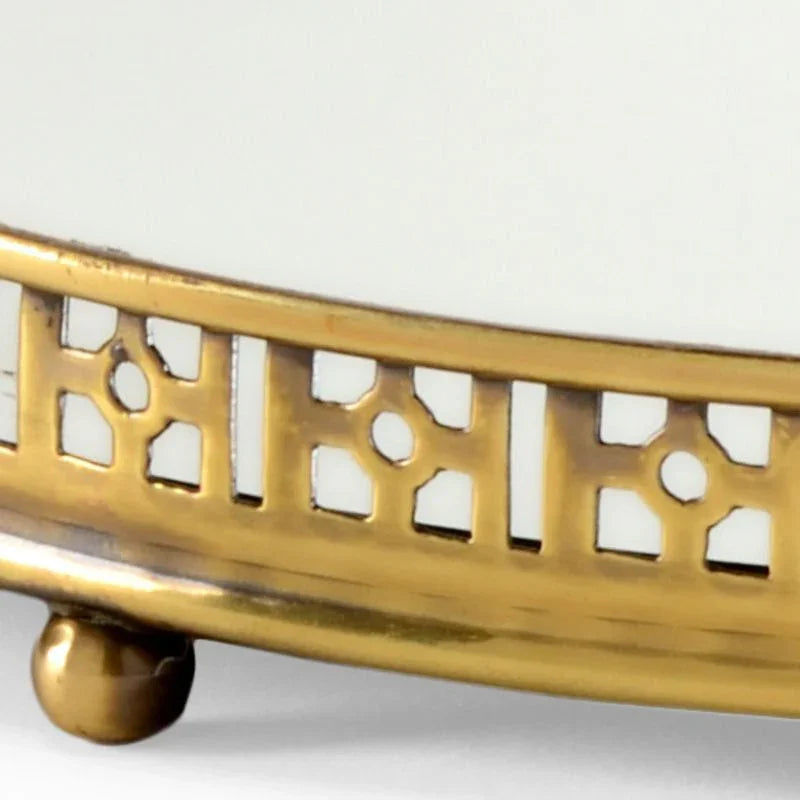 Footed Vanity Brass Framed Tray - LOOMLAN - Wildwood - Trays