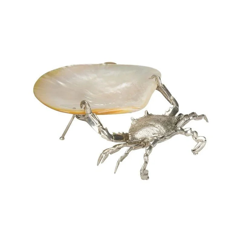 Foraging Crab Silver Finishs Sculpture - LOOMLAN - Chelsea House - Statues & Sculptures