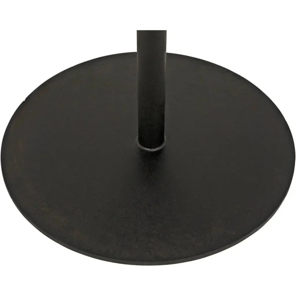 Ford Teak Wooda & Steel Base Small Round Side Table - LOOMLAN - Noir - Side Tables