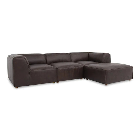 Form Espresso Leather Lounge Modular Sectional - LOOMLAN - Moe's Home - Sectionals