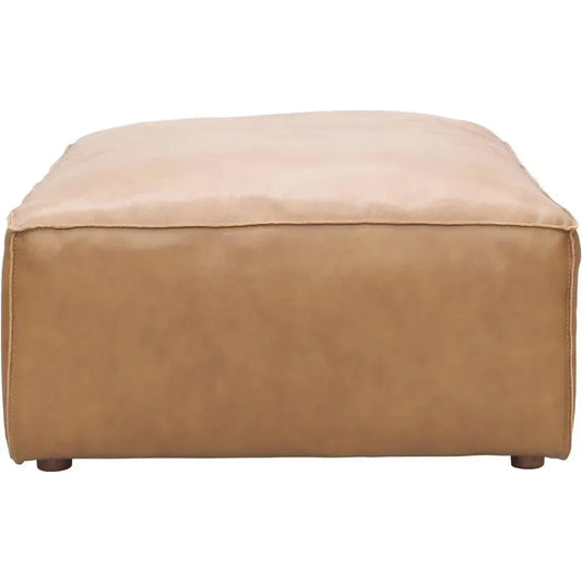 Form Tan Modular Leather Ottoman Modular Component-Modular Components-Moe's Home-LOOMLAN