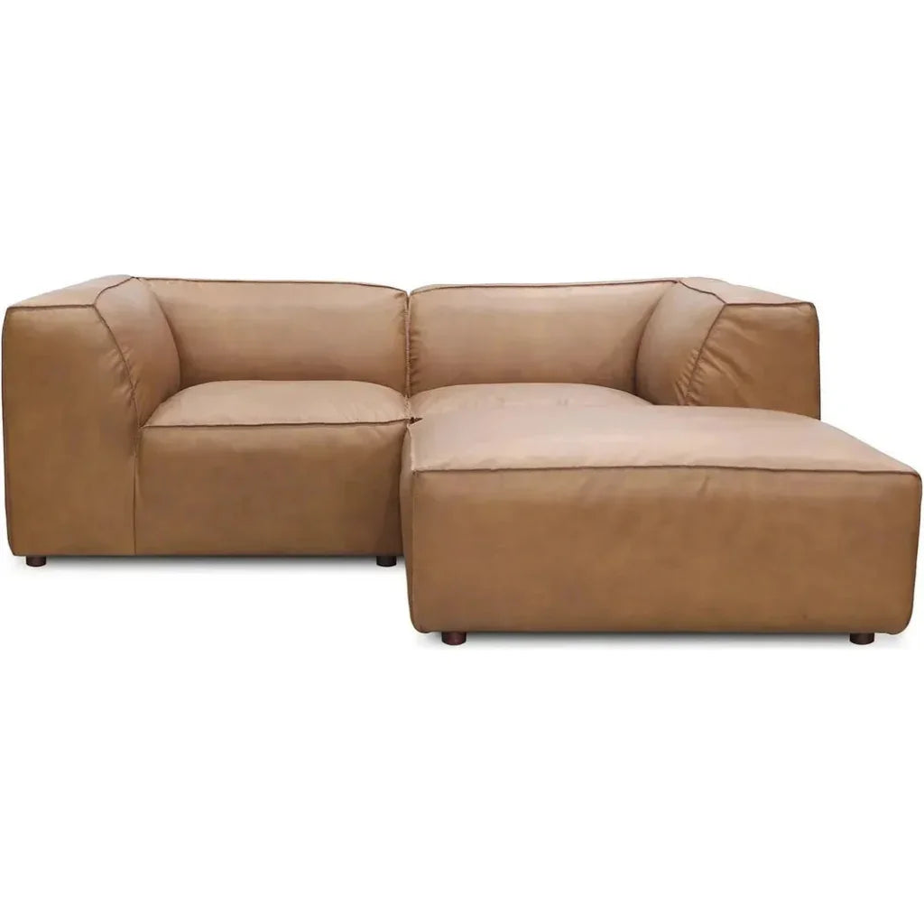 Form Tan Modular Sofa 3PC Sectional With Ottoman-Modular Sofas-Moe's Home-LOOMLAN