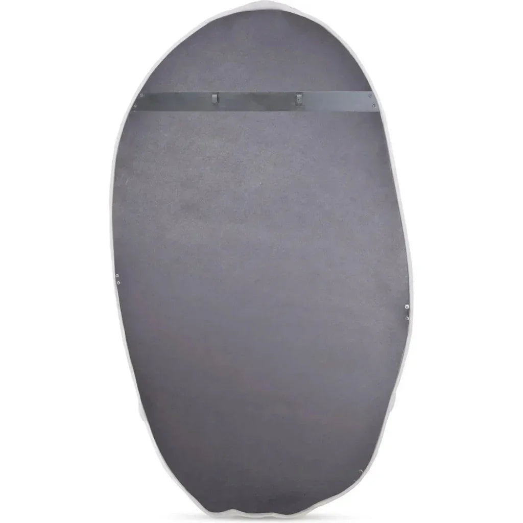 Foundry Aluminum White Oval Wall Mirror - LOOMLAN - Moe's Home - Wall Mirrors