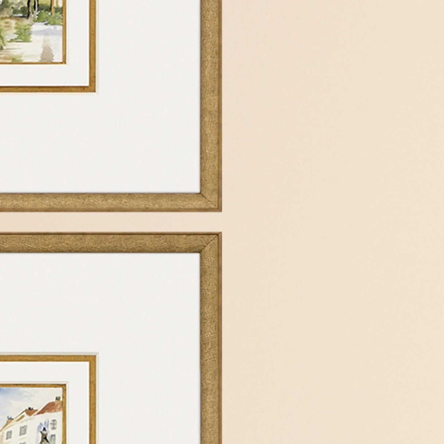 Fountains II Wood Framed Wall Art 4PC