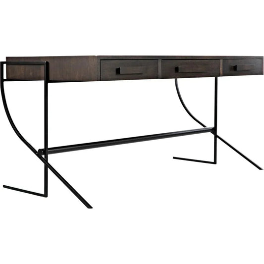 Frank Desk, Unique Home Office Desk Drawers-Home Office Desks-Noir-LOOMLAN