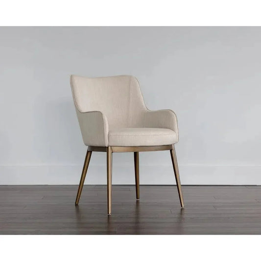 Franklin Leather Modern Dining Armchair - LOOMLAN - SUNPAN - Dining Chairs