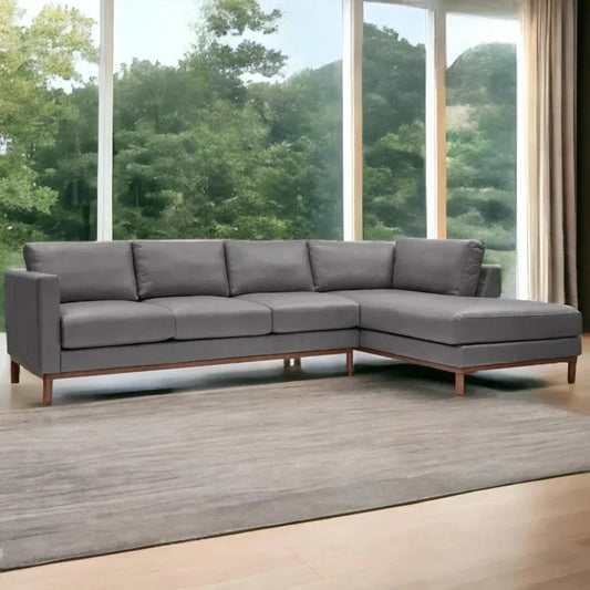 Freehand Leather Sectional With Chaise - LOOMLAN - One For Victory - Sectionals