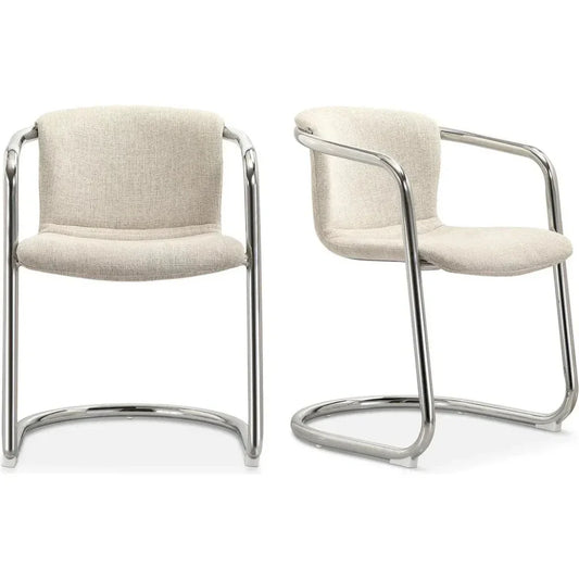 Freeman Performance Fabric Cream Dining Chair 2PC - LOOMLAN - Moe's Home - Dining Chairs