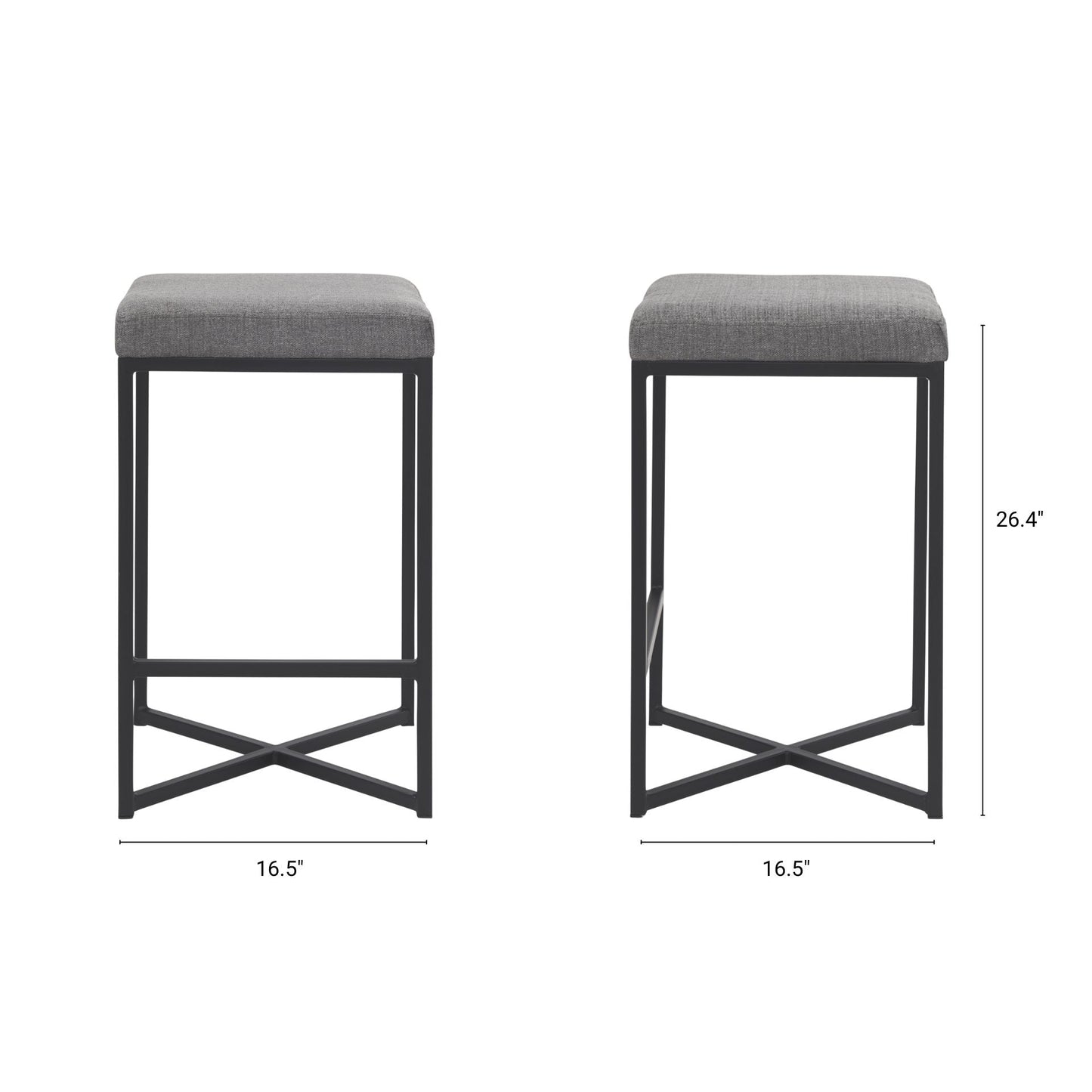 Frodo Gray Fabric Counter Stool