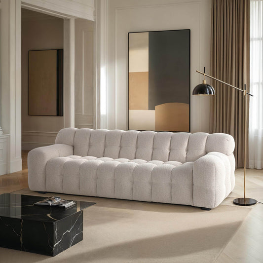 Fusion Off White Soft Fabric Sofa