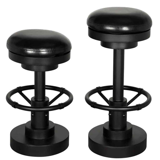 Brisbane Black Leather Swivel Barstool