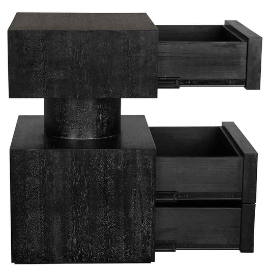 Kingston Three Drawers Wood Side Table