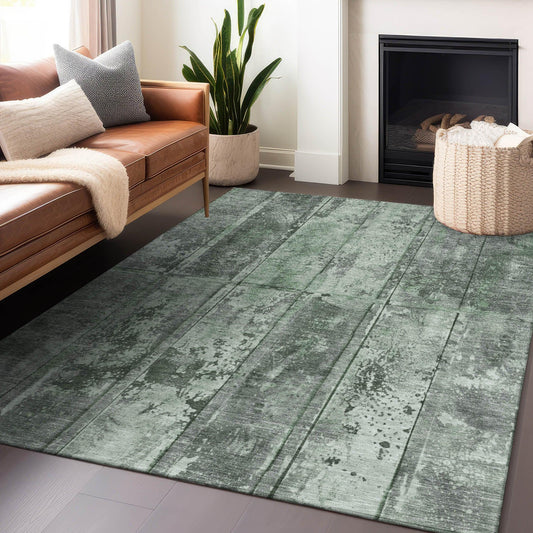 Galara Green Washable Indoor-Outdoor Rug