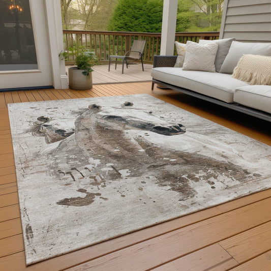 Galira Ivory Washable Indoor-Outdoor Rug