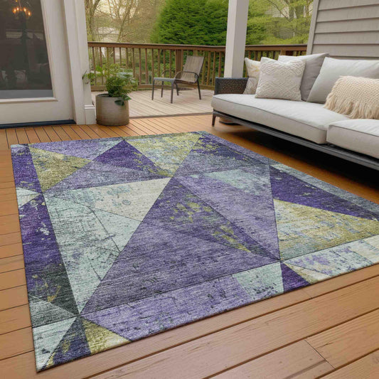 Galon Eggplant Washable Indoor-Outdoor Rug